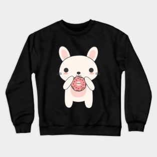 Kawaii Bunny Eating A Donut T-Shirt Crewneck Sweatshirt